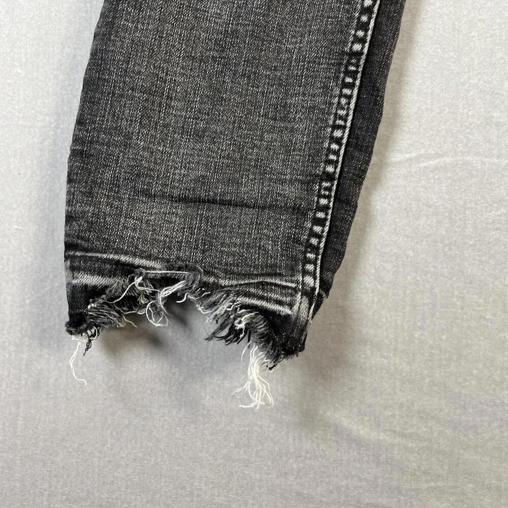 We The Free People Skinny Jeans Womens 31 Gray High Rise Raw Hem Stretch - Picture 7 of 11
